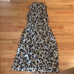 Style & Co. Mock Neck Leopard Print MIDI Dress